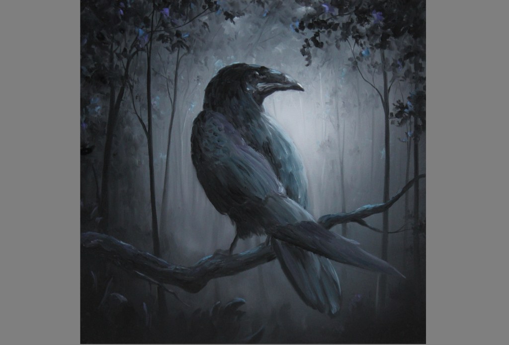 Picture of: Art PRINT Dark Forest Crow Raven Scary Horror Spooky Fantasy – Etsy