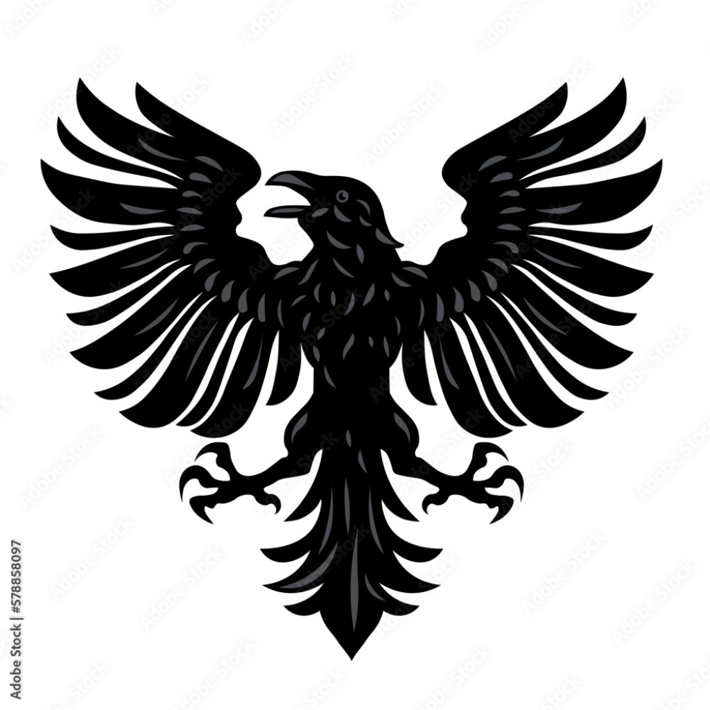 Picture of: Heraldic raven crow