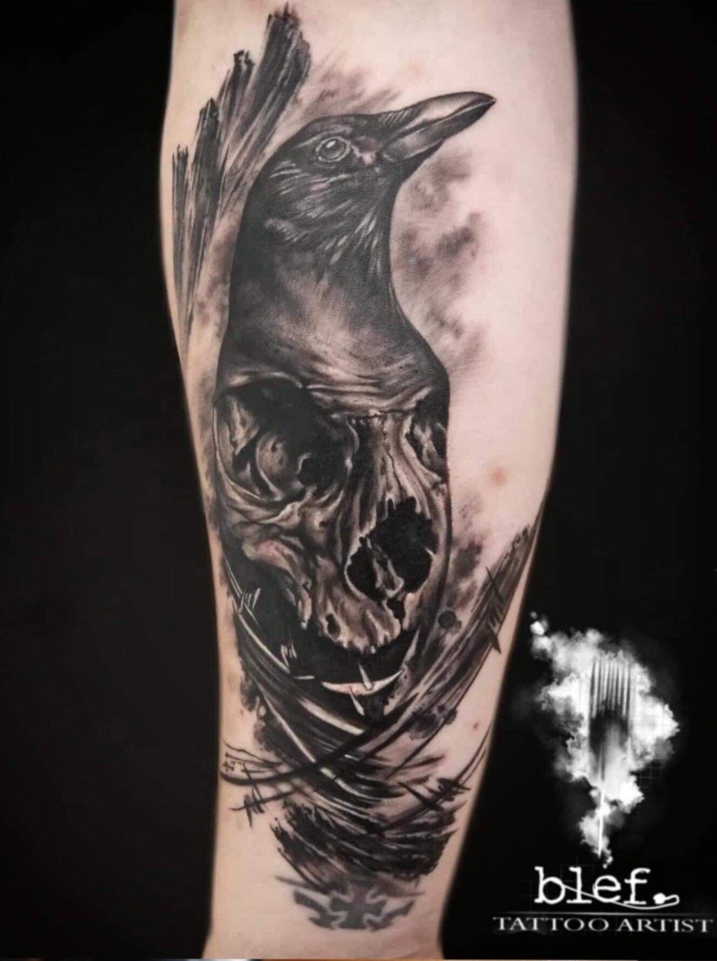 Picture of: Raven and skull  Custom tattoo design, Custom tattoo, Tattoo designs