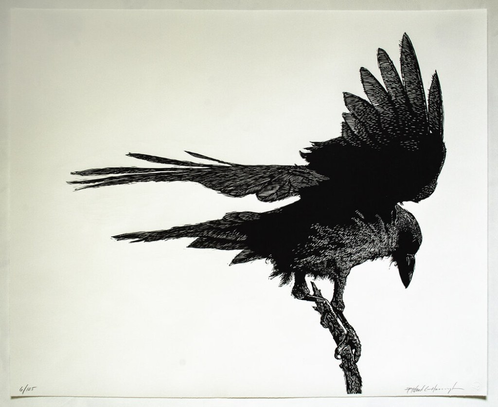 Picture of: Raven Woodcut — Richard C